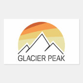 Glacier Peak Washington Retro Rechteckiger Aufkleber (Vorderseite)