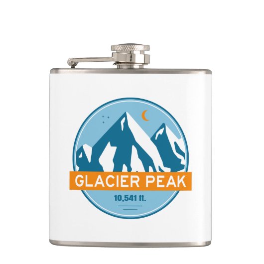 Glacier Peak Washington Stars Moon Flachmann (Vorderseite)