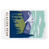 Glacier Peak Washington Travel Art Vintag Magnet (Horizontal)