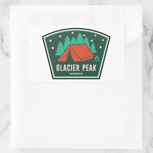 Glacier Peak Wilderness Camping Rechteckiger Aufkleber (Tasche)