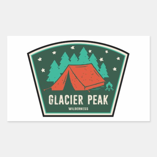 Glacier Peak Wilderness Camping Rechteckiger Aufkleber (Vorderseite)