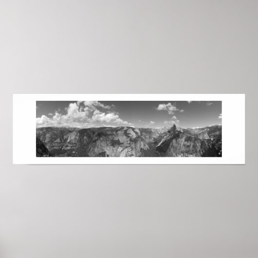 Glacier Point Horizon Panorama Schwarz-Weiß Poster (Vorne)