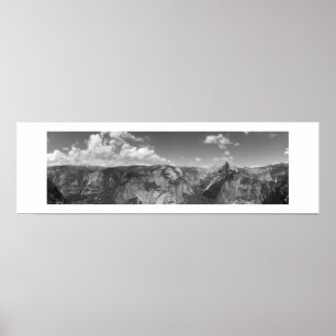 Glacier Point Horizon Panorama Schwarzweiß Poster