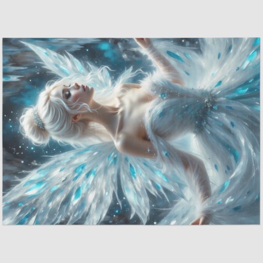 Glacier Queen Frost Fairy Winter Decoupage Paper Seidenpapier (Vorderseite)