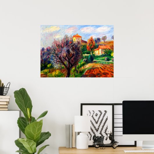 Glacken - Hügel mit Olivenbäumen Poster (Heimbüro)