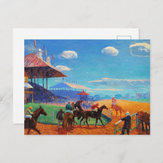 Glackens - Rennbahn, beliebtes Gemälde, Postkarte (Vorne/Hinten)