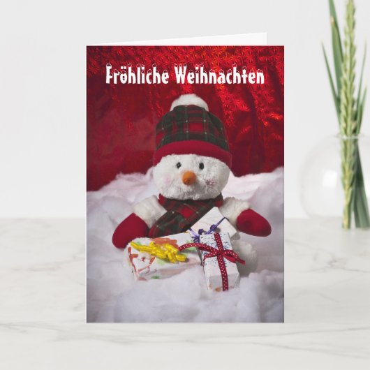 Glad Christmas Schneemann Feiertagskarte (Vorderseite)