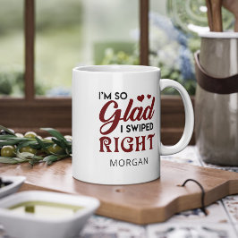 Glad, dass ich Personalisiertes Richtiges wischte Jumbo-Tasse