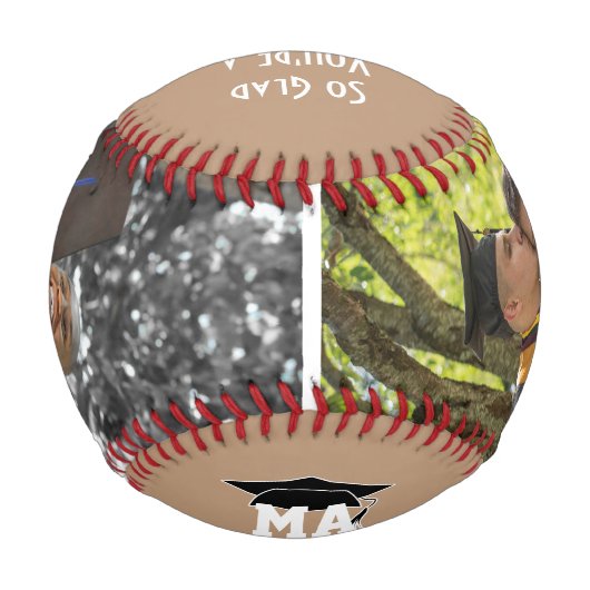 GLAD DU EIN GRAD-2-Foto-Monogramm-Abschluss. Baseball (Rückseite)