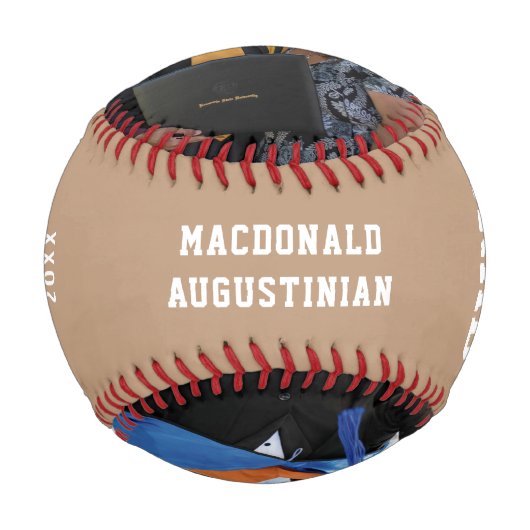 GLAD DU EIN GRAD-2-Foto-Monogramm-Abschluss. Baseball (Vorderseite)