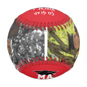 GLAD DU EIN GRAD-2-Foto-Monogramm-Abschluss. Baseball (Rückseite)