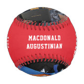 GLAD DU EIN GRAD-2-Foto-Monogramm-Abschluss. Baseball (Vorderseite)