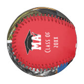 GLAD DU EIN GRAD-2-Foto-Monogramm-Abschluss. Baseball (Vorderseite Links)