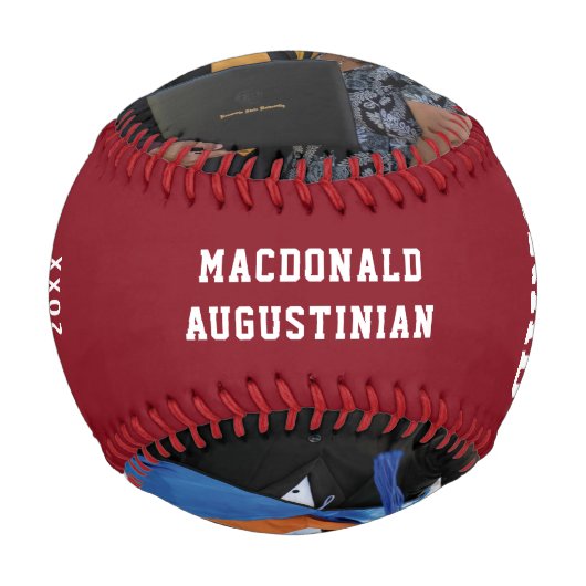 GLAD DU EIN GRAD-2-Foto-Monogramm-Abschluss. Baseball (Vorderseite)