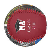 GLAD DU EIN GRAD-2-Foto-Monogramm-Abschluss. Baseball (Vorderseite Links)
