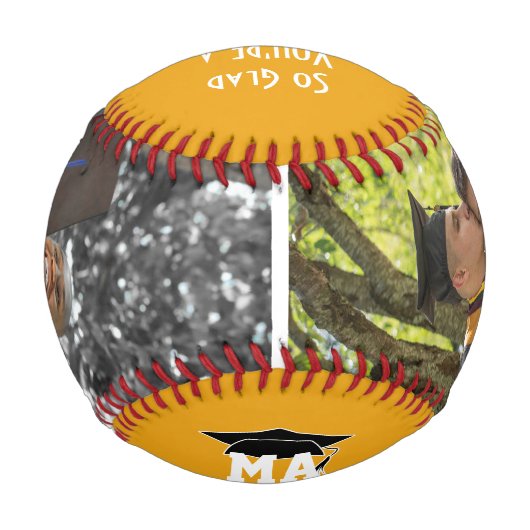 GLAD DU EIN GRAD-2-Foto-Monogramm-Abschluss. Baseball (Rückseite)