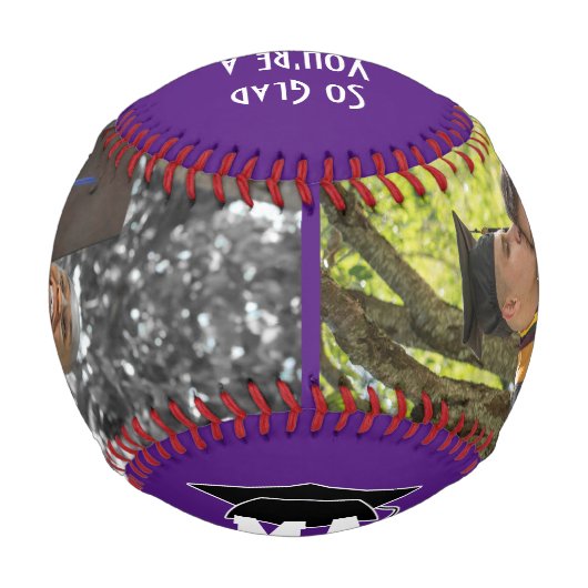 GLAD DU EIN GRAD-2-Foto-Monogramm-Abschluss. Baseball (Rückseite)