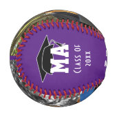 GLAD DU EIN GRAD-2-Foto-Monogramm-Abschluss. Baseball (Vorderseite Links)