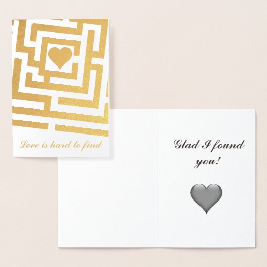 Glad I fand Sie romantisches Herz in Maze Folienkarte (Anzeige)