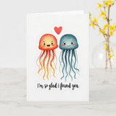 Glad I Found You Jellyfish Card Karte (Gelbe Blume)
