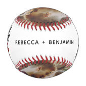 Glad I Swiped Right Verlobung Foto Valentines Baseball (Rückseite)