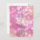 Glad I Swiwick Right Funny Pink Glitzern Liebe Zit Postkarte (Vorne/Hinten)