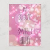 Glad I Swiwick Right Funny Pink Glitzern Liebe Zit Postkarte (Vorderseite)