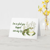 Glad kam in meinen Niedlichen romantischen Frosch Karte (Gelbe Blume)