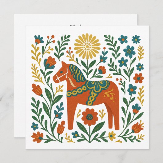 Glad Midsommar Einladung (Vorne/Hinten)