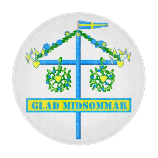 Glad Midsommar, Flagstang Personalize Schneidebrett (Vorderseite)