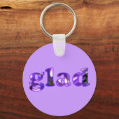 Glad mit violett blühendem Schlüsselanhänger (Vorderseite)