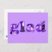 Glad mit violett blühenden Postkarten (Vorne/Hinten)