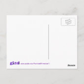 Glad mit violett blühenden Postkarten (Rückseite)