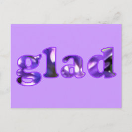 Glad mit violett blühenden Postkarten