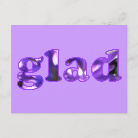 Glad mit violett blühenden Postkarten (Vorderseite)