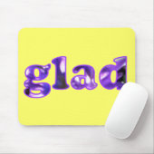 Glad mit violetten Blumenmousepads buchstabiert Mousepad (Mit Mouse)