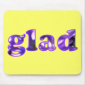 Glad mit violetten Blumenmousepads buchstabiert Mousepad (Vorne)