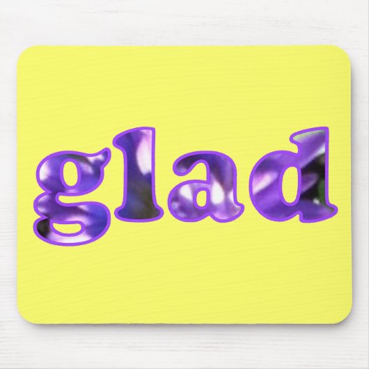 Glad mit violetten Blumenmousepads buchstabiert Mousepad (Vorne)