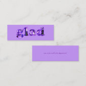 Glad mit violetten Lesezeichen geschrieben Mini Visitenkarte (Vorne/Hinten)