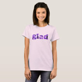 Glad mit violetten Shirts geschrieben (Vorne ganz)