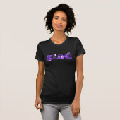Glad mit violetten Shirts geschrieben (Vorne ganz)