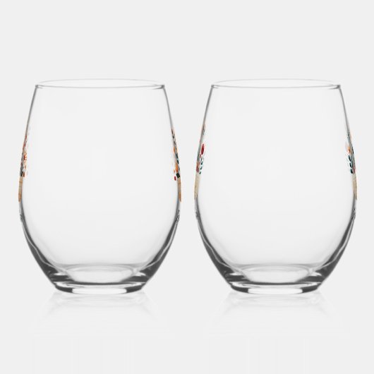 Glad Påsk! skandinavische Blume Weinglas Ohne Stiel (Rechts)