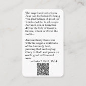 Glad Tidings Holy Card Visitenkarte (Rückseite)