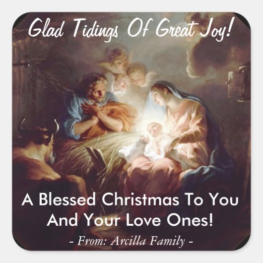 Glad Tidings of Great Joy Custom Sticker (Vorderseite)