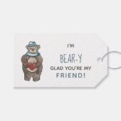 Glad We are Friends Teddy Bear Valentine's Day Geschenkanhänger (Vorderseite (Horizontal))
