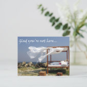 Glad You're not here - Holen Sie sich Bent Greetin Postkarte (Stehend Vorderseite)