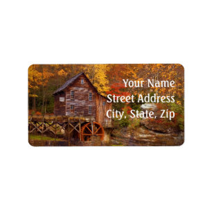 Glade Creek Grist Mill Adressaufkleber