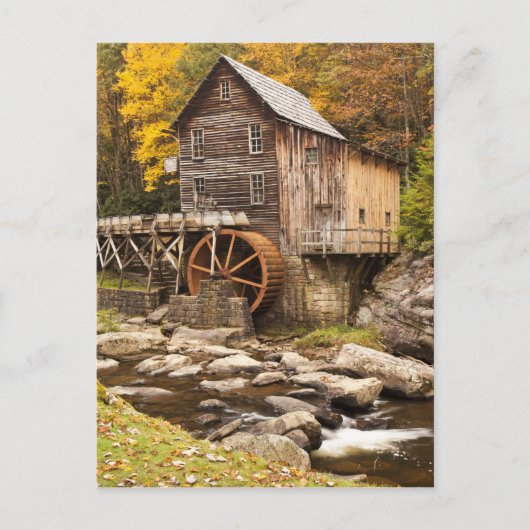 Glade Creek Grist Mill, Babcock Staat Park, Postkarte (Vorderseite)