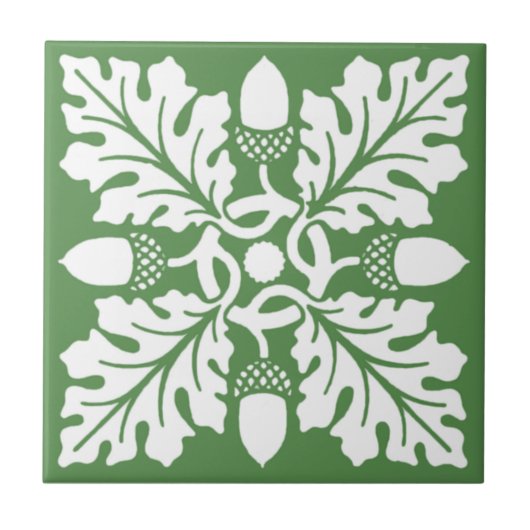 Glade Green Acorn und Leaf Tile Design Fliese (Vorderseite)