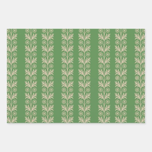 Glade Grüne Kunst und Handwerk Blumenstreifen Geschenkpapier Set (Vorderseite 3)